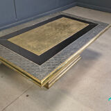 Gony Nava etched brass coffee table, 1970s