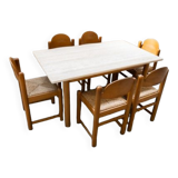 Table vintage Hank Lowenstein Padua et 6 chaises, des années 70