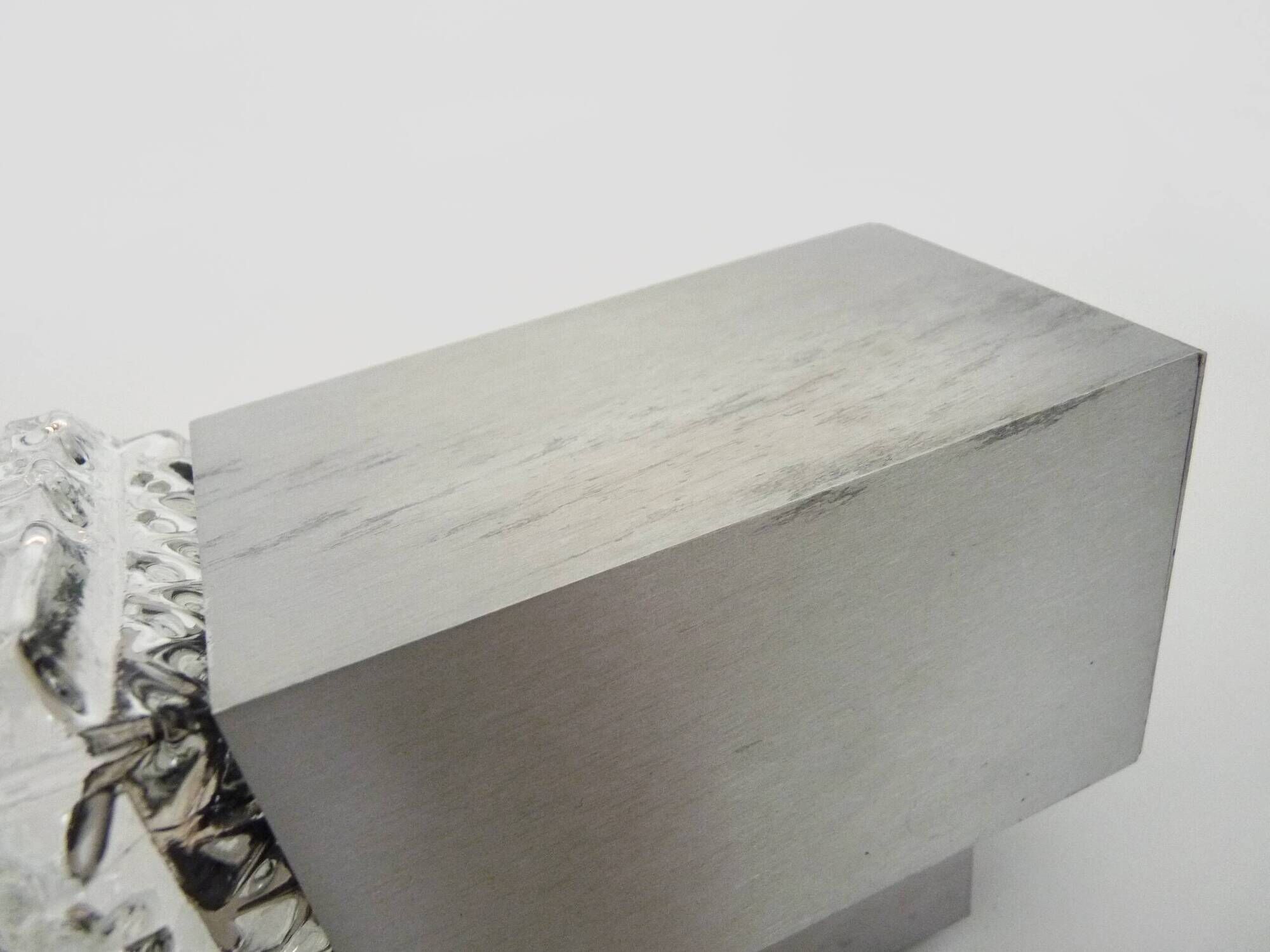 Pair of Space Age Cubist wall lights. Brushed aluminum, 1970s