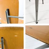 Chaise mid century accoudoirs marko holland bois métal marron noir vintage rétro chaise d'architecte