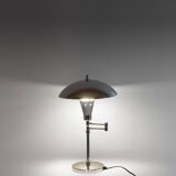 Bauhaus Chromed Desk Lamp with Adjustable Lampshade, Italy 1950s