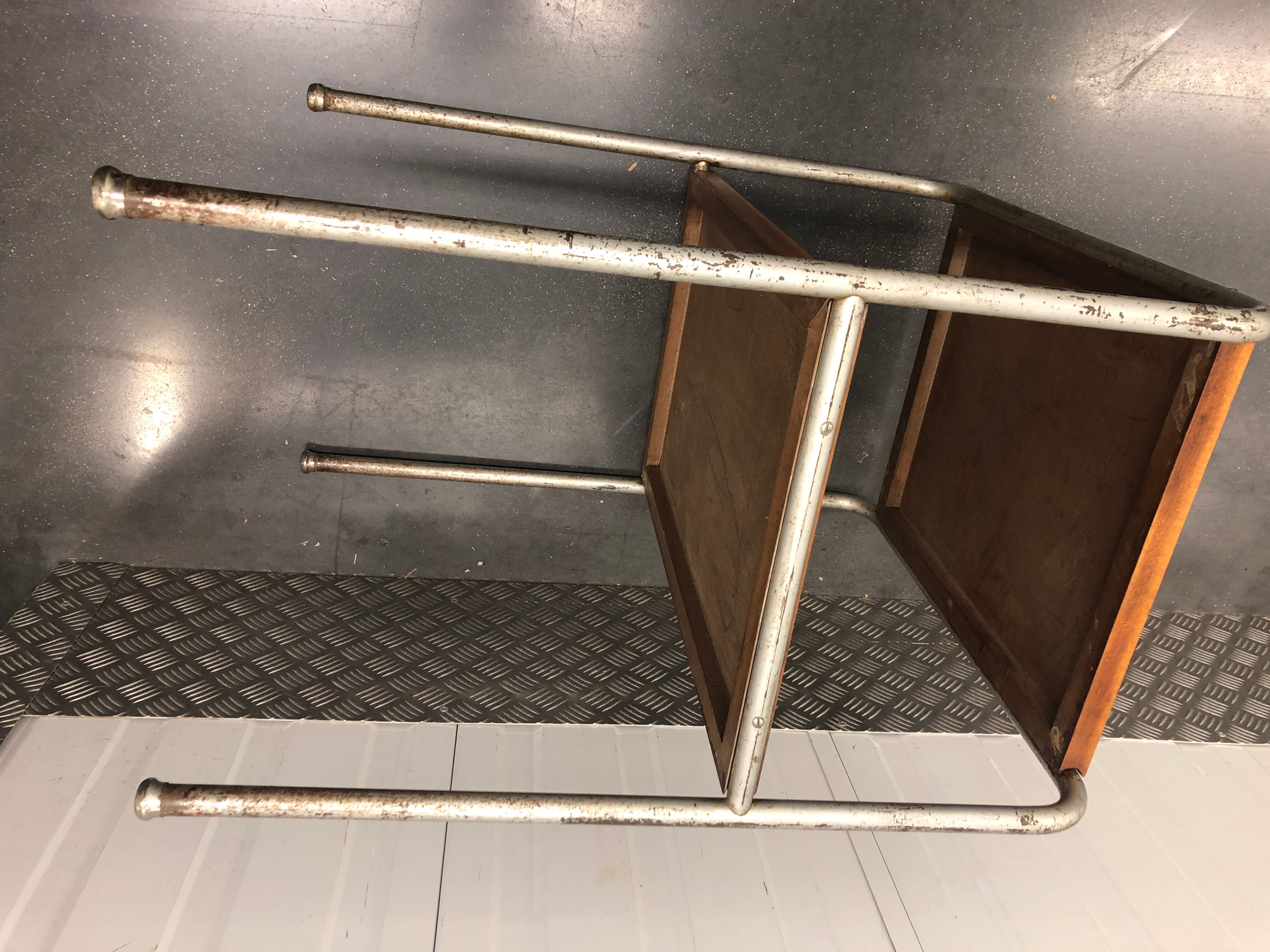 Bauhaus double wooden tray and tube structure around 1930