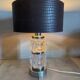 Lampe de table moderniste en verre texturé et chrome Peill & P