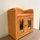 Small vintage rattan wall cabinet