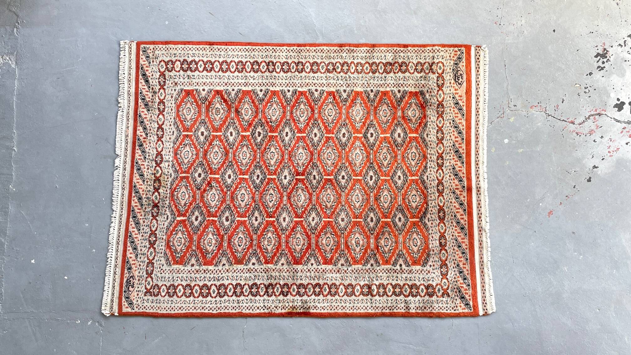 Vintage Red-Orange Persian Rug 172cm x 126cm