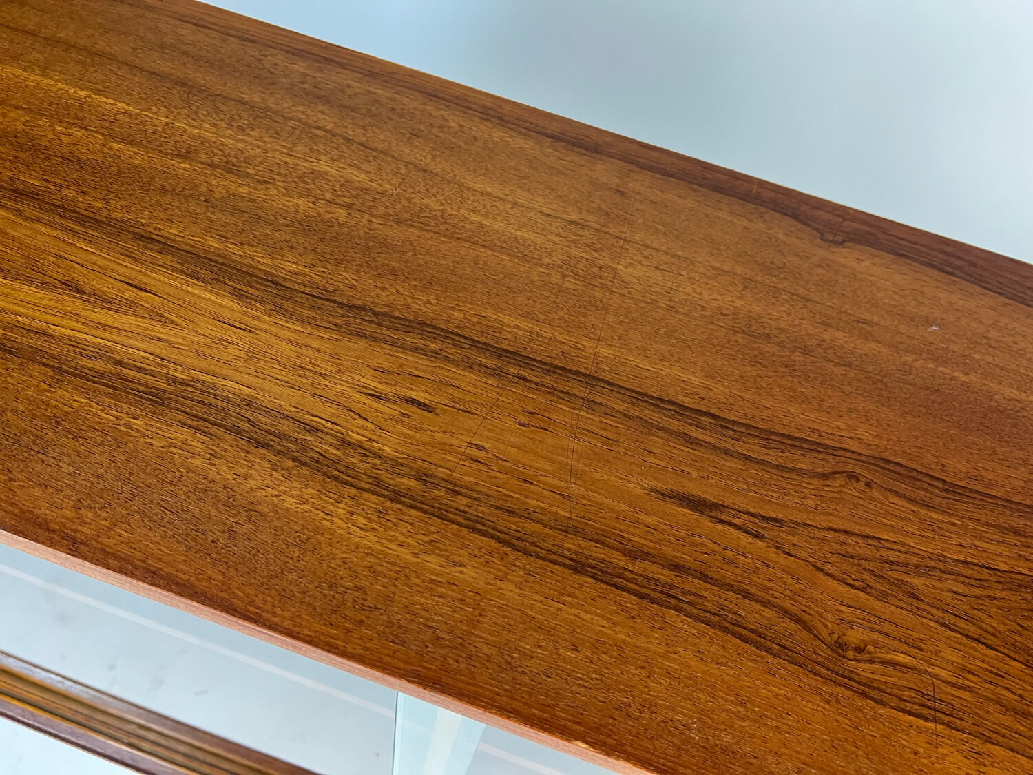 Vintage teak display cabinet sideboard shelf 60s midcentury