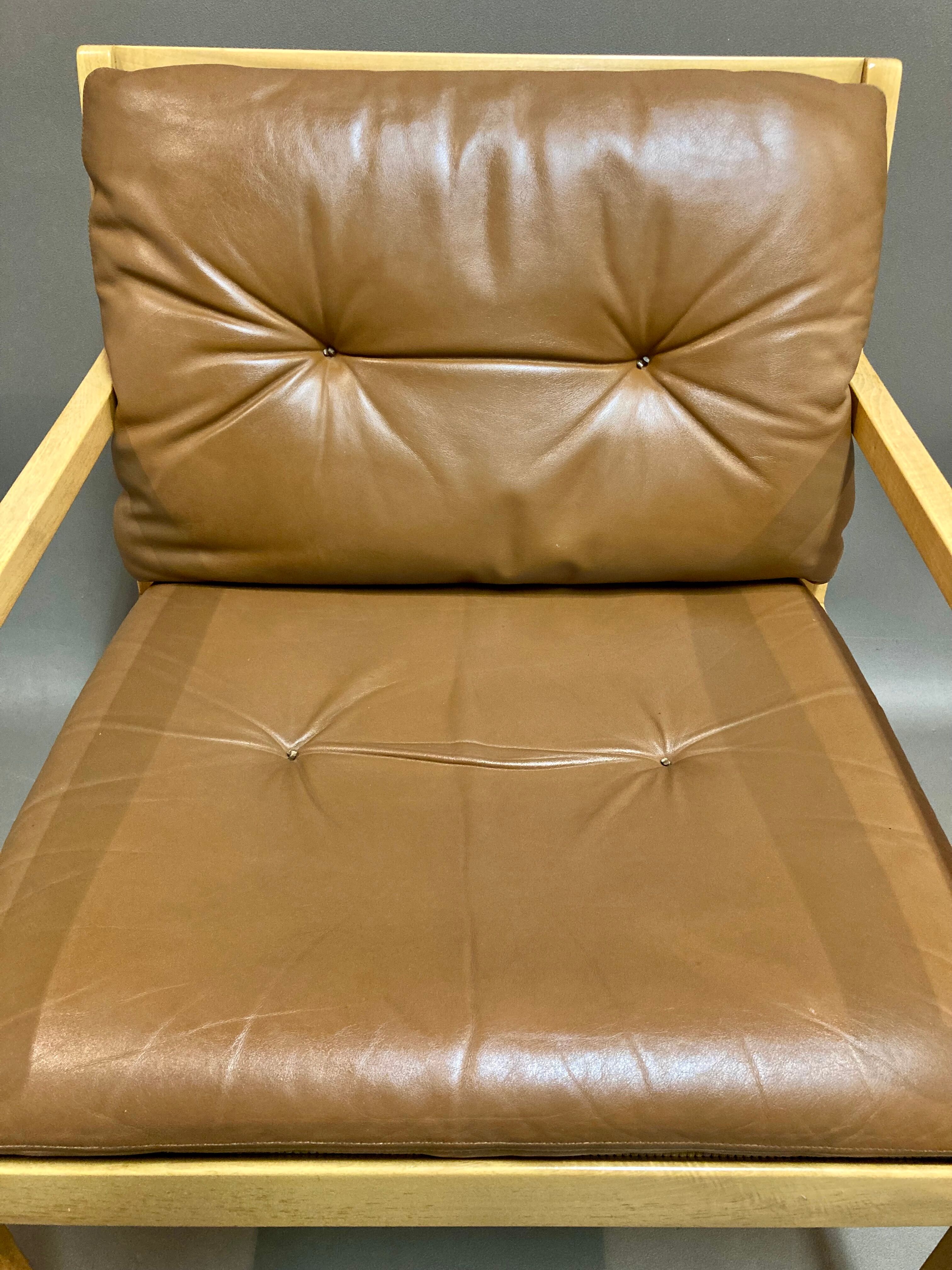 Scandinavian design leather armchair "Bernt Petersen" 1960