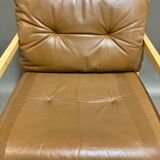 Scandinavian design leather armchair "Bernt Petersen" 1960