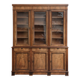 Buffet/bibliothèque anglais antique du 19ème siècle avec verre d'origine.