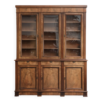 Buffet/bibliothèque anglais antique du 19ème siècle avec verre d'origine.