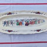 Ancien plat à poisson Sarreguemines Obernai Alsace