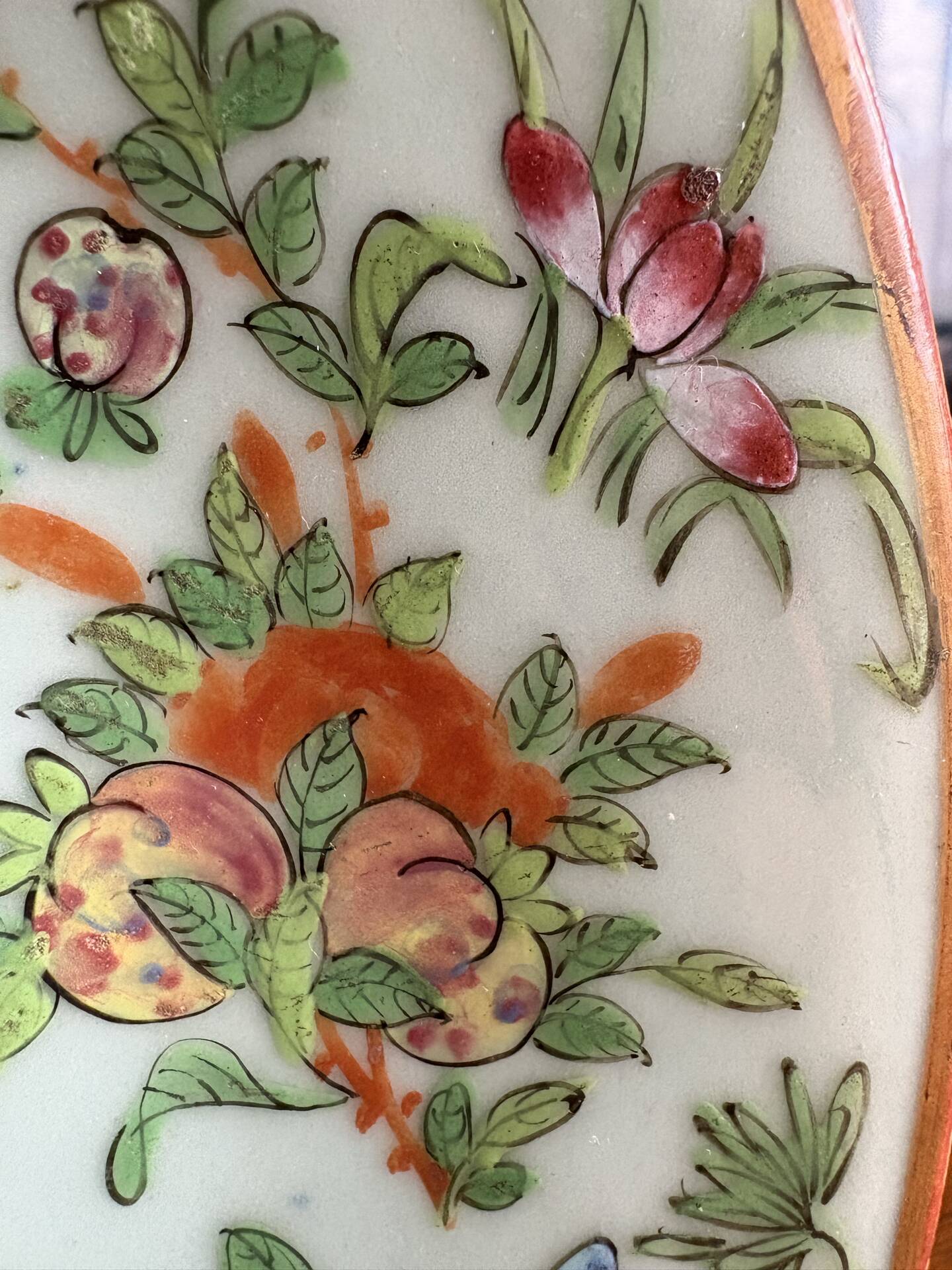 Antique celadon porcelain plate from Canton, China (1820-1850)