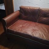 2-seater vintage fawn skai