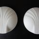 Set of 2 Hillebrand Art Deco shell opal glass wall lamps, 1960