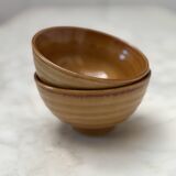 set of 2 small glazed stoneware bowls