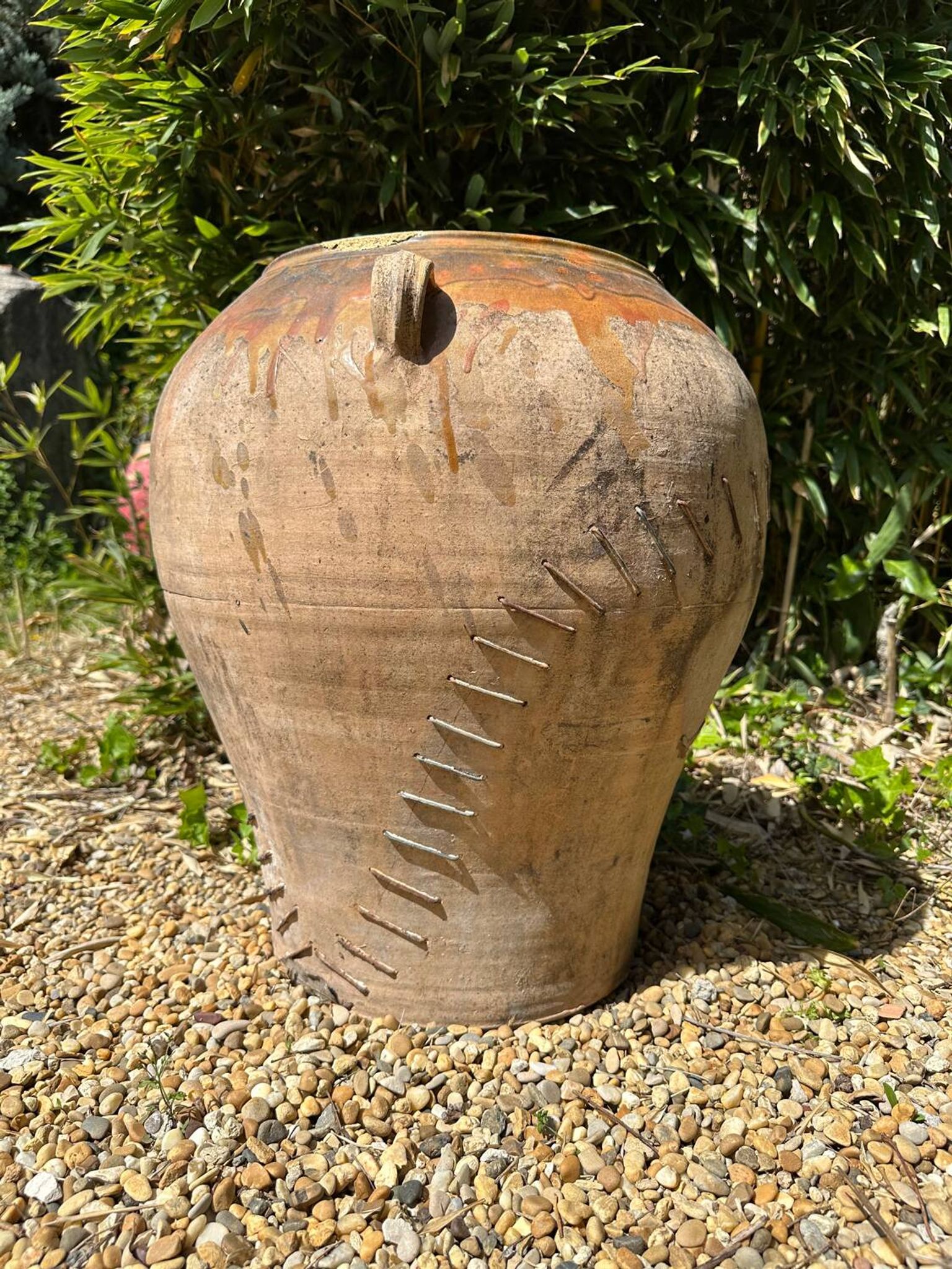 Jarre poterie en terre cuite ancienne 19ème