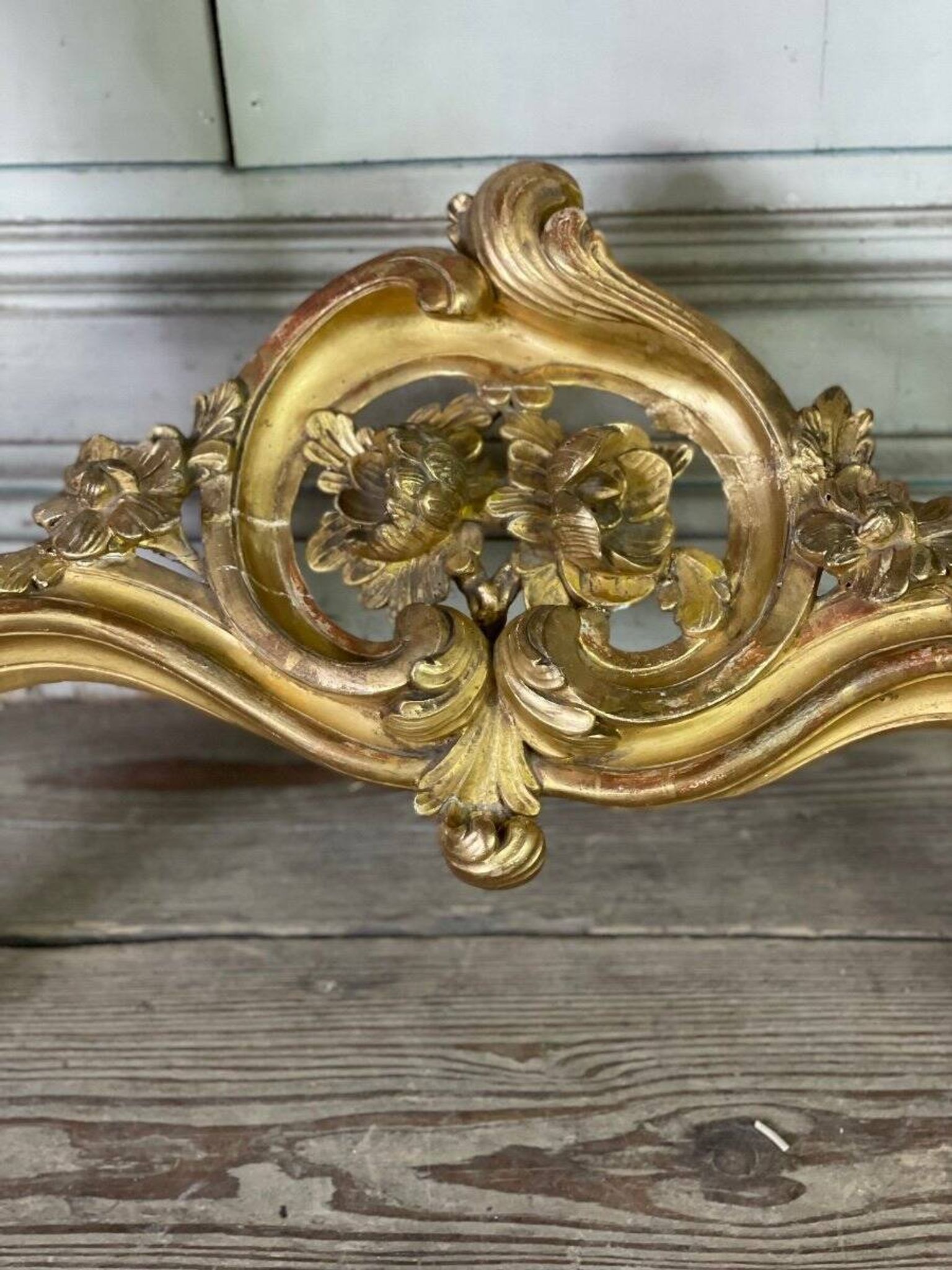 Louis XV style console table in gilded wood, 19th century