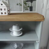 Vintage bookcase green of gray wooden top