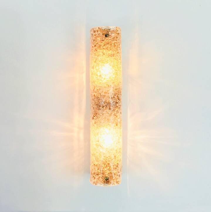 Pair of Mid-Century Tubular Murano Glass Wall Lights from Hillebrand, 1970s