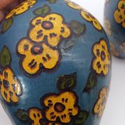 Pair of Large Art Deco Vases Émile Simonod H28cm Glazed Ceramic Blue