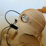 Scandinavian articulated lamp in pine and plastic 1970