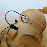 Scandinavian articulated lamp in pine and plastic 1970
