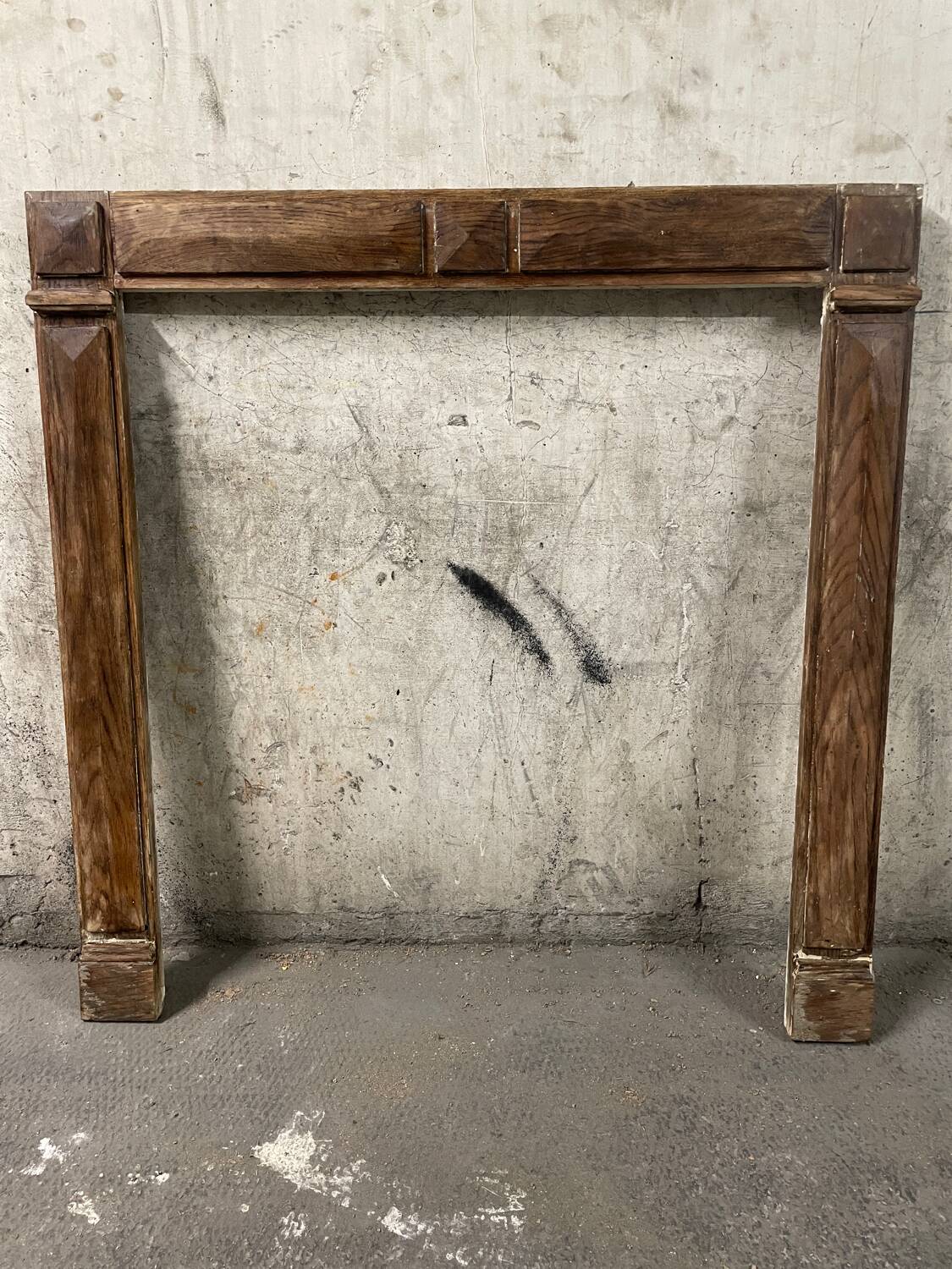 Old folk art fireplace mantle