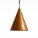 1960s cone pendant lamp in copper by th. valentiner copenhagen denmark