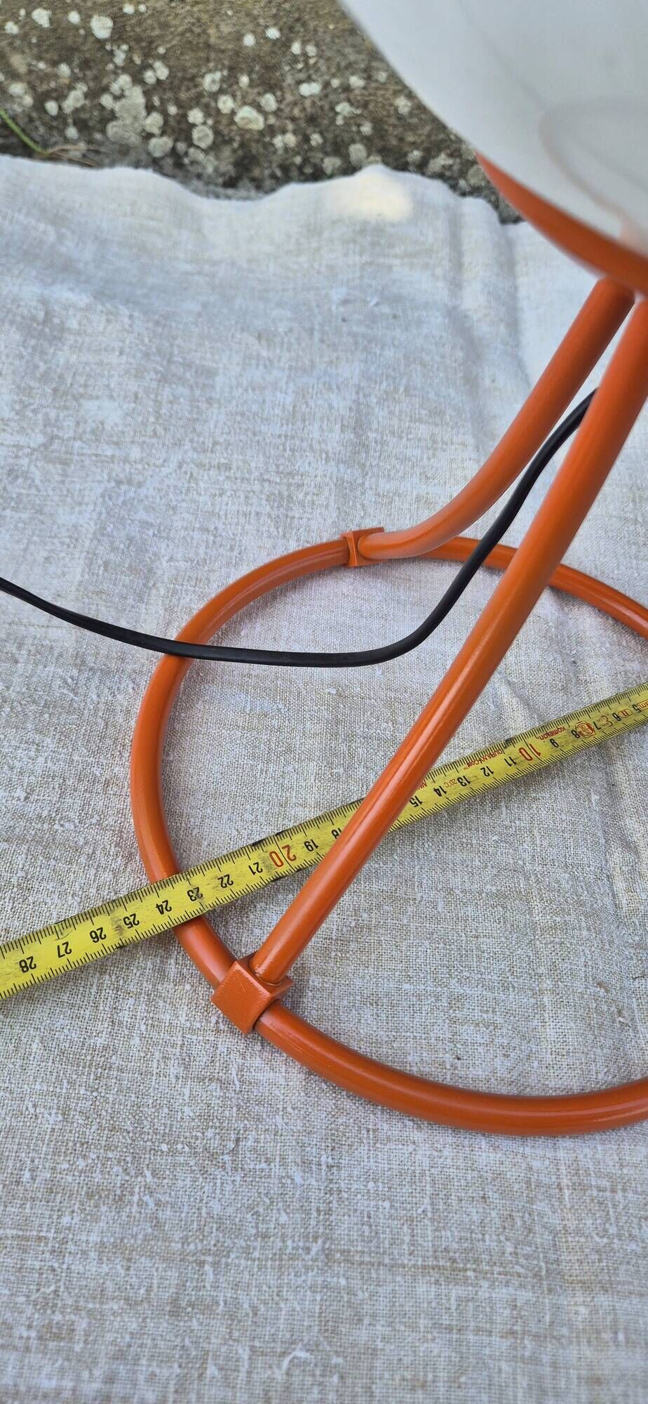Vintage Space Age orange opaline table lamp 70s