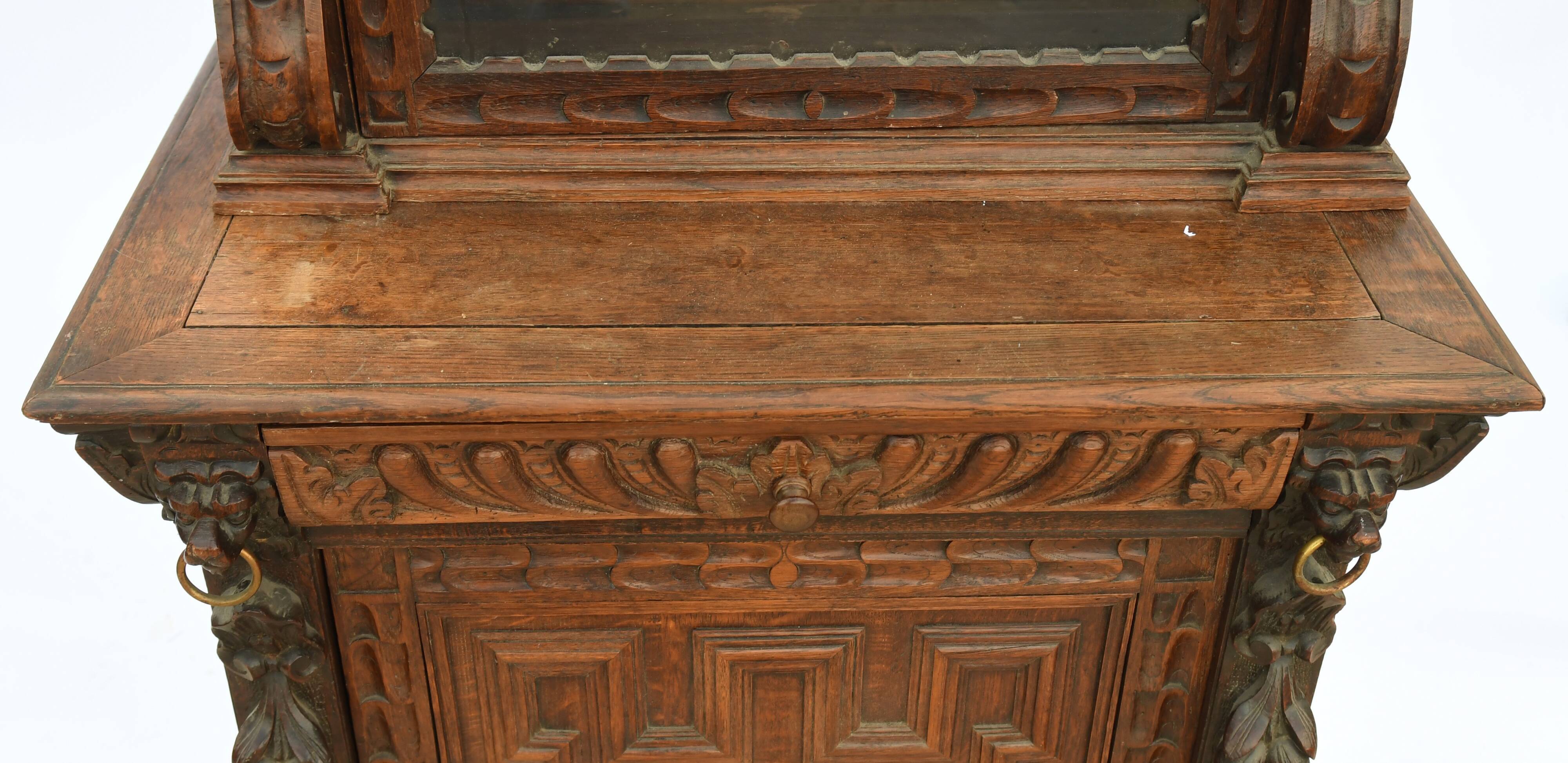 Vitrine 2 corps de style Louis XIII