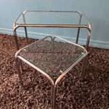 Pair of nesting tables or end of Space age sofa from the 80s