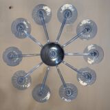 Venetian glass chandelier in blue Murano, circa 1980.