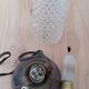 Lampe en verre texturé et métal. Année 60-70
