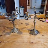 Pair of 19th century bronze candlesticks