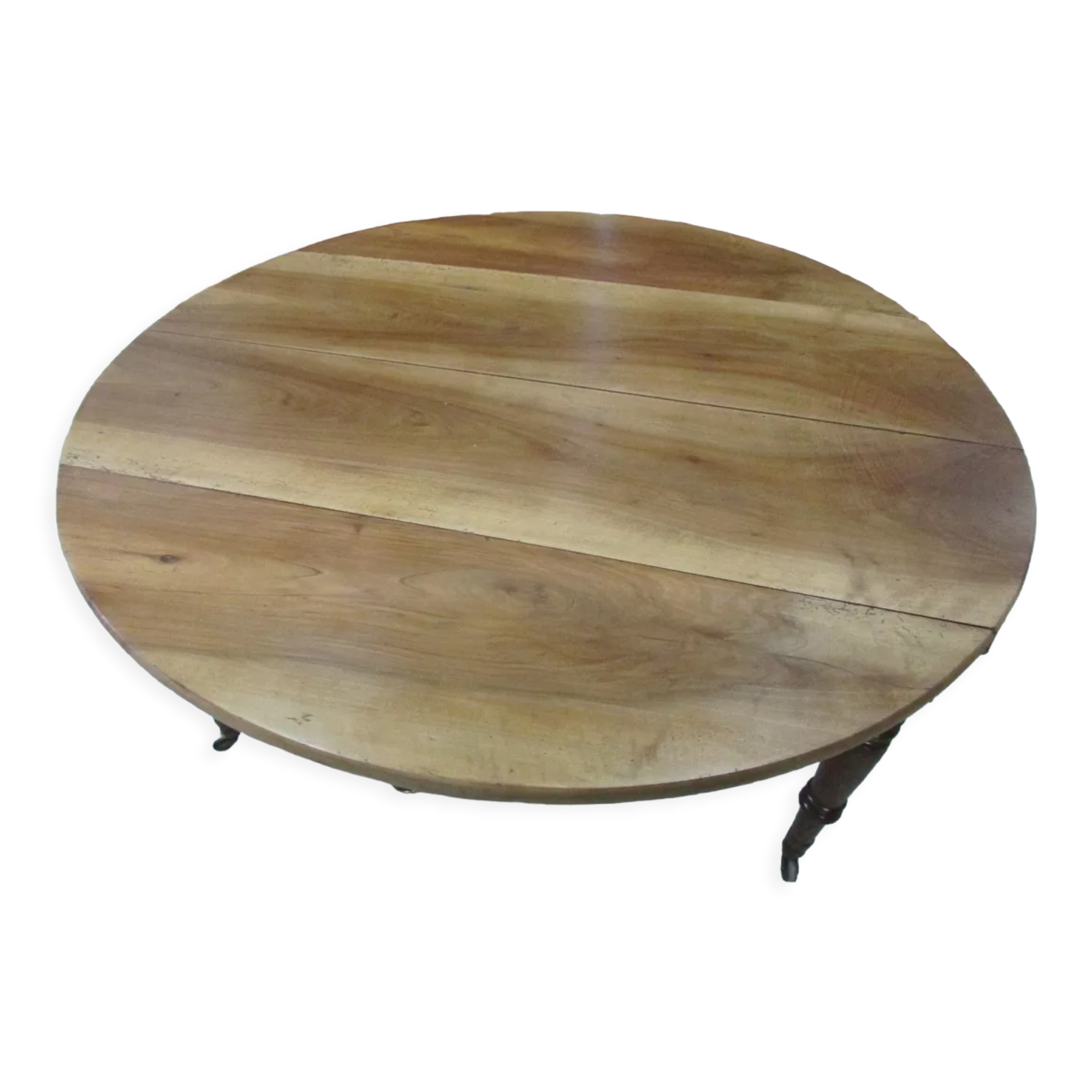 Round table 4 feet, opening with walnut shutters