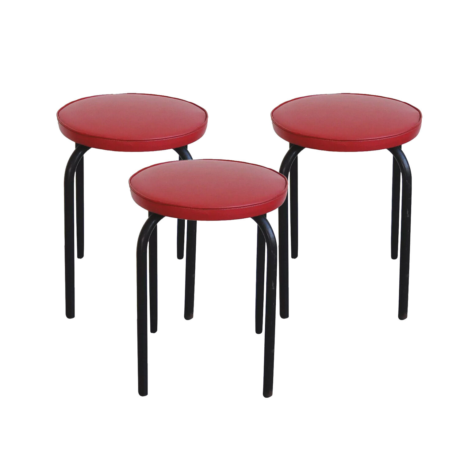 Set of 3 “TR3” model stools by Pierre Guariche for Meurop