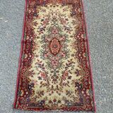 Vintage Persian wool rug in burgundy red 70x130cm