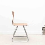 Flötotto chair sled straight shell oak and chrome