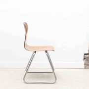 Flötotto chair with straight shell, oak and chrome