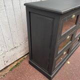 Meuble style de métier 6 tiroirs noir mat