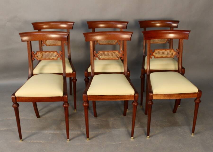6 chairs from the brand Pierrefeu, a Lyon-based manufacturer, mahogany.