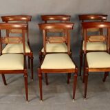6 chairs from the brand Pierrefeu, a Lyon-based manufacturer, mahogany.
