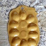 Vintage earthenware egg holder - Hen shape