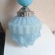 Lamp skyscraper opaline blue art deco 1920 height 35 cm diameter 18 cm