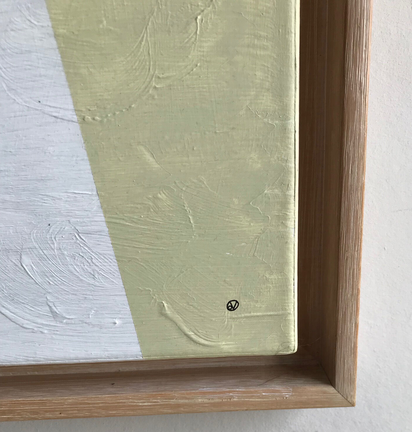 Contemporary abstract painting framed - oil on canvas - 85 x 65 cm