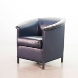 Wittmann Petrol Soft Leather Club Chair Model Aura  Designed by Paolo Piva
