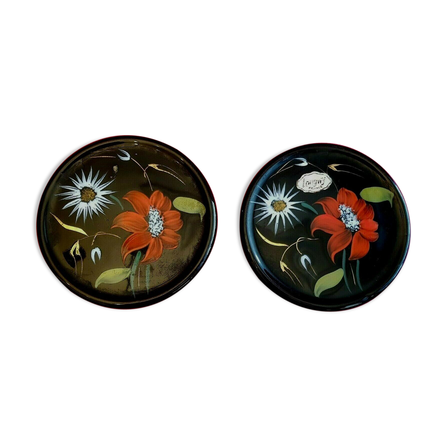 Pair of bottle bottoms  Leon Longwy