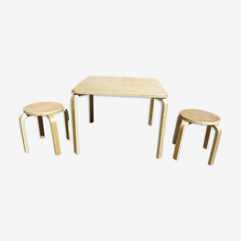 Ensemble pour enfant table et 2 tabourets style scandinave