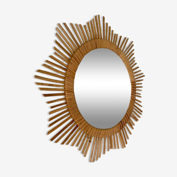 Mirror sun rattan 58 x 58 cm