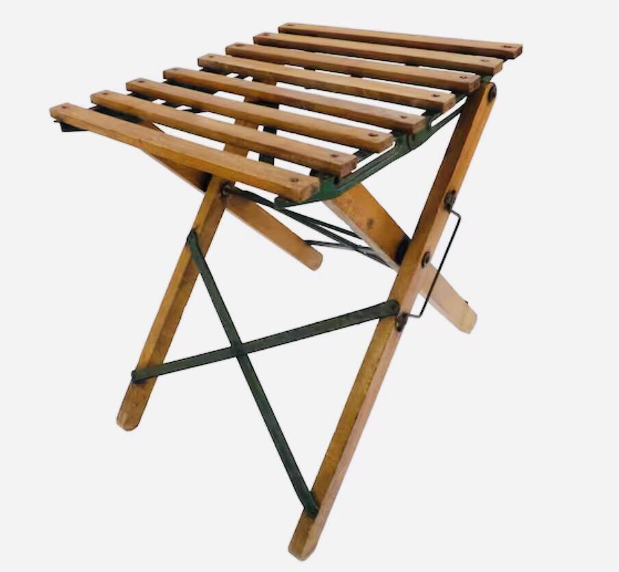 excellent condition folding stool for painter or fisherman, early 19th century